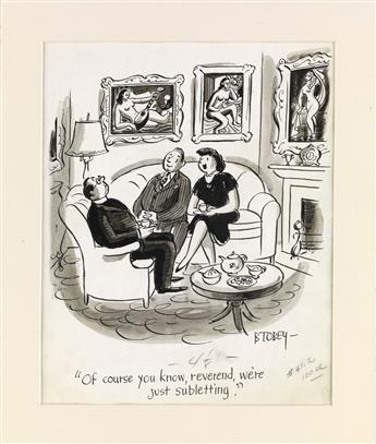 (CARTOON. APARTMENT. NEW YORK.) BARNEY TOBEY. Of course you know, reverend, were just subletting.